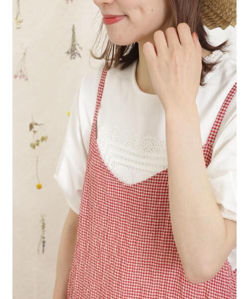 Samansa Mos2（サマンサ モスモス）の「パーツレース貼りカットソー（Tシャツ/カットソー・レディース・ベージュ/オフホワイト/ブラック・F）」の5枚目の写真