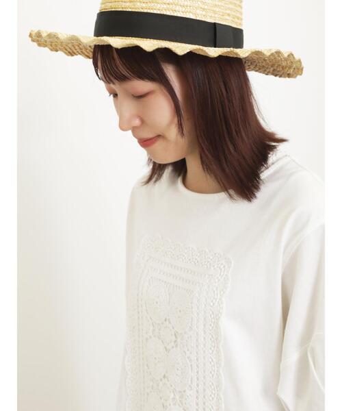 Samansa Mos2（サマンサ モスモス）の「パーツレース貼りカットソー（Tシャツ/カットソー・レディース・ベージュ/オフホワイト/ブラック・F）」の10枚目の写真