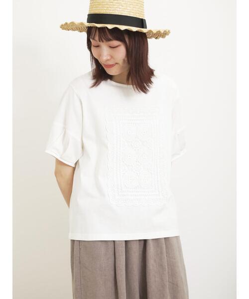 Samansa Mos2（サマンサ モスモス）の「パーツレース貼りカットソー（T