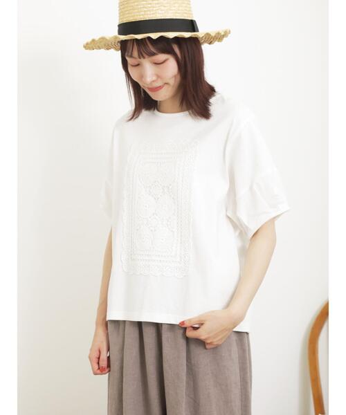 専用。パーツレース貼りカットソー サマンサモスモス 新品 Samansa Mos2（サマンサ モスモス）の「パーツレース貼りカットソー（T