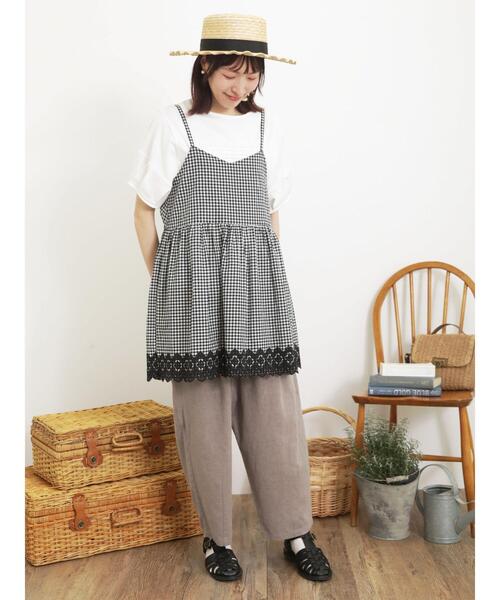 Samansa Mos2（サマンサ モスモス）の「パーツレース貼りカットソー（Tシャツ/カットソー・レディース・ベージュ/オフホワイト/ブラック・F）」の18枚目の写真