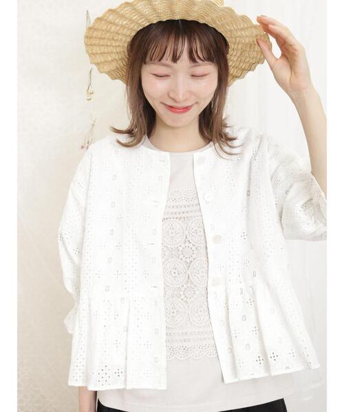 Samansa Mos2（サマンサ モスモス）の「パーツレース貼りカットソー（Tシャツ/カットソー・レディース・ベージュ/オフホワイト/ブラック・F）」の22枚目の写真