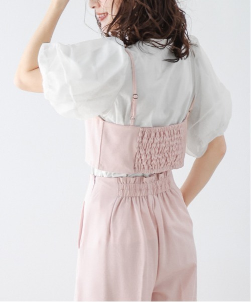SUGAR BISKET(シュガービスケット)の「オーガンジーランタンスリーブトップス(Tシャツ/カットソー・レディース・ブラック/ベージュ/ホワイト・フリー)」の13枚目の写真