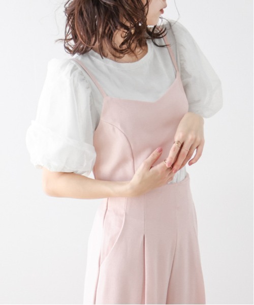 SUGAR BISKET(シュガービスケット)の「オーガンジーランタンスリーブトップス(Tシャツ/カットソー・レディース・ブラック/ベージュ/ホワイト・フリー)」の11枚目の写真
