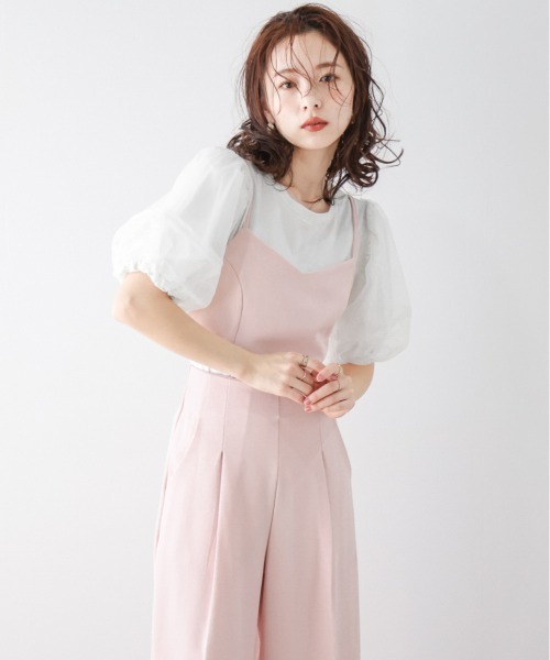 SUGAR BISKET(シュガービスケット)の「オーガンジーランタンスリーブトップス(Tシャツ/カットソー・レディース・ブラック/ベージュ/ホワイト・フリー)」の12枚目の写真