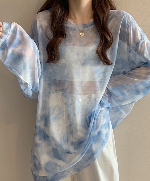 Miniministore(ミニミニストア)の「シースルー Tシャツ レディース 長袖(Tシャツ/カットソー・レディース・ブルー/ブラック/ライトグレー・FREE)」の3枚目の写真