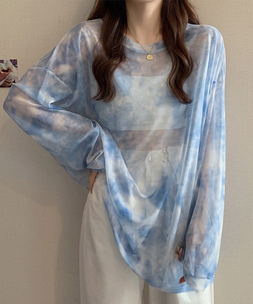 Miniministore(ミニミニストア)の「シースルー Tシャツ レディース 長袖(Tシャツ/カットソー・レディース・ブルー/ブラック/ライトグレー・FREE)」の10枚目の写真