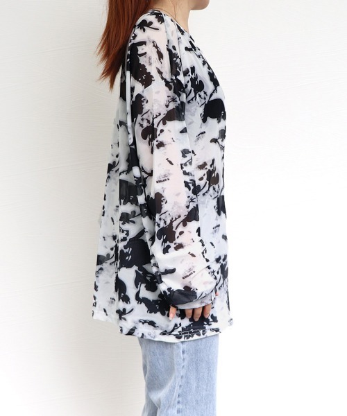 Miniministore(ミニミニストア)の「シースルー Tシャツ レディース 長袖(Tシャツ/カットソー・レディース・ブルー/ブラック/ライトグレー・FREE)」の14枚目の写真