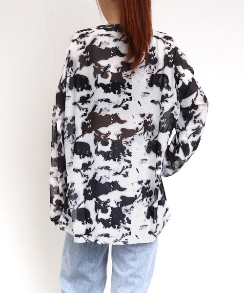 Miniministore(ミニミニストア)の「シースルー Tシャツ レディース 長袖(Tシャツ/カットソー・レディース・ブルー/ブラック/ライトグレー・FREE)」の15枚目の写真