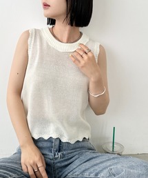 CLEA（クレア）の「スカラップフリルサマーニットベスト（ベスト）」