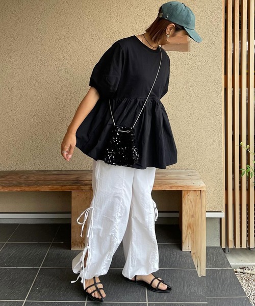 reca（レカ）の「パフスリーブペプラムプルオーバー（Tシャツ/カットソー・レディース・オフホワイト/ブルー/ブラック/ブルー系その他/ピンク系その他・FREE）」の16枚目の写真