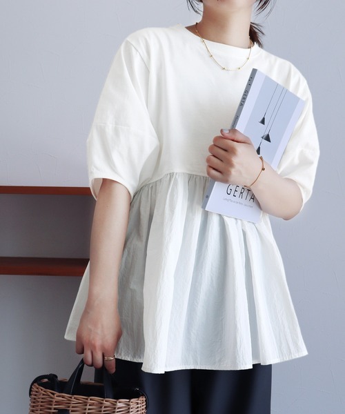 reca（レカ）の「パフスリーブペプラムプルオーバー（Tシャツ/カットソー・レディース・オフホワイト/ブルー/ブラック/ブルー系その他/ピンク系その他・FREE）」の17枚目の写真