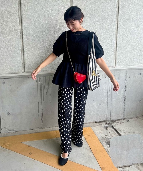 reca（レカ）の「パフスリーブペプラムプルオーバー（Tシャツ/カットソー・レディース・オフホワイト/ブルー/ブラック/ブルー系その他/ピンク系その他・FREE）」の21枚目の写真