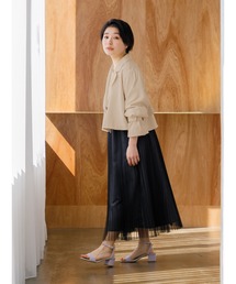 コヒナ　バックフレアショートトレンチコート　アイボリー バックフレアショートトレンチコート | 小柄・低身長女性向け
