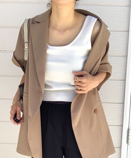 Q(キュー)の「ノースリニット(タンクトップ・レディース・アイボリー/ブラック/ホワイト系その他・MEDIUM)」の12枚目の写真