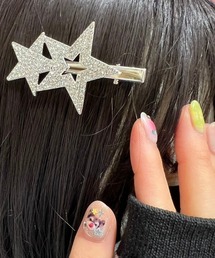 almo | ダブルスターラインストーンヘアピン(BQ)(ヘアピン)