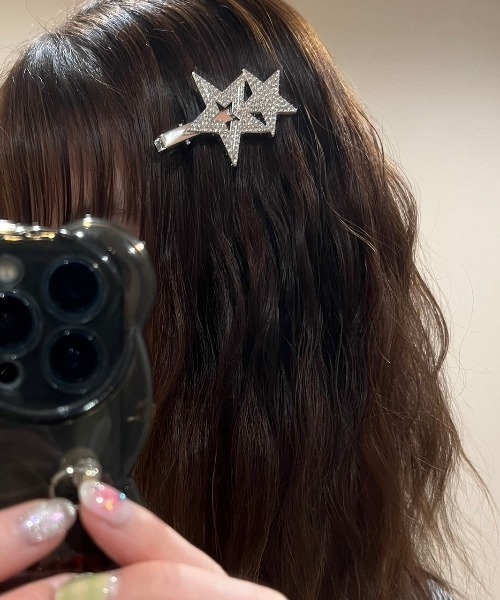 almo（アルモ）の「ダブルスターラインストーンヘアピン(BQ)（ヘアピン・レディース・シルバー・FREE）」の6枚目の写真