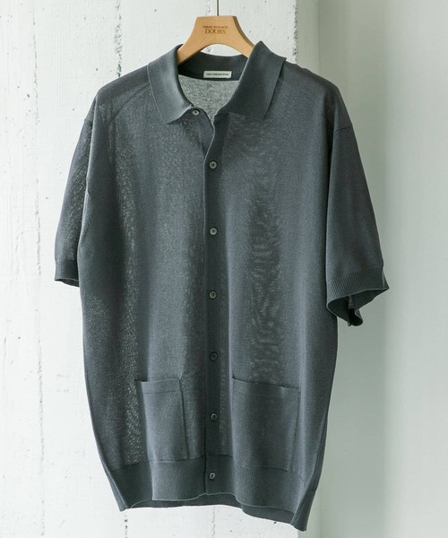 URBAN RESEARCH DOORS（アーバンリサーチドアーズ）の「リネンライク シャツカーディガン（カーディガン/ボレロ・メンズ・ブラック/ブルー/モカ・LARGE/MEDIUM）」の3枚目の写真