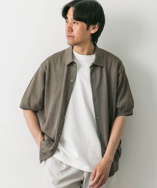 URBAN RESEARCH DOORS（アーバンリサーチドアーズ）の「リネンライク シャツカーディガン（カーディガン/ボレロ・メンズ・ブラック/ブルー/モカ・LARGE/MEDIUM）」の4枚目の写真