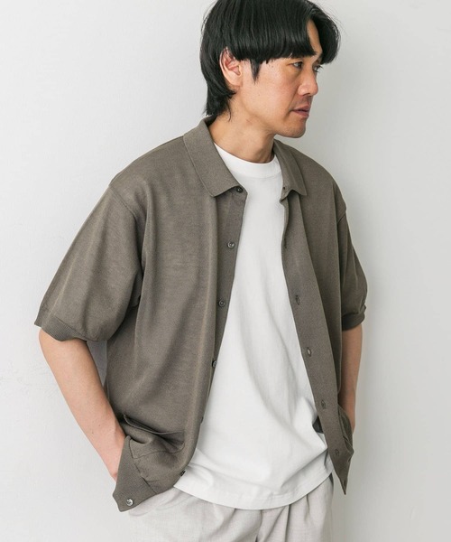 URBAN RESEARCH DOORS（アーバンリサーチドアーズ）の「リネンライク シャツカーディガン（カーディガン/ボレロ・メンズ・ブラック/ブルー/モカ・LARGE/MEDIUM）」の5枚目の写真