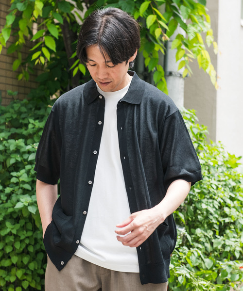 URBAN RESEARCH DOORS（アーバンリサーチドアーズ）の「リネンライク シャツカーディガン（カーディガン/ボレロ・メンズ・ブラック/ブルー/モカ・LARGE/MEDIUM）」の10枚目の写真