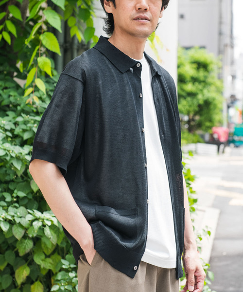 URBAN RESEARCH DOORS（アーバンリサーチドアーズ）の「リネンライク シャツカーディガン（カーディガン/ボレロ・メンズ・ブラック/ブルー/モカ・LARGE/MEDIUM）」の11枚目の写真