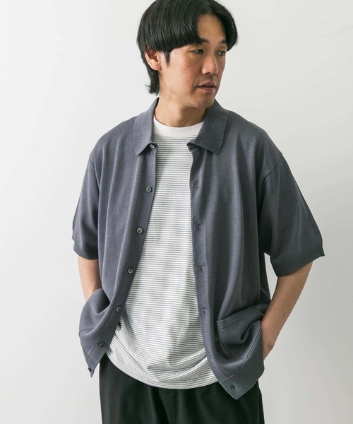 URBAN RESEARCH DOORS（アーバンリサーチドアーズ）の「リネンライク シャツカーディガン（カーディガン/ボレロ・メンズ・ブラック/ブルー/モカ・LARGE/MEDIUM）」の16枚目の写真