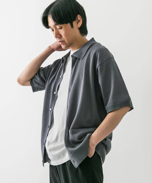 URBAN RESEARCH DOORS（アーバンリサーチドアーズ）の「リネンライク シャツカーディガン（カーディガン/ボレロ・メンズ・ブラック/ブルー/モカ・LARGE/MEDIUM）」の17枚目の写真