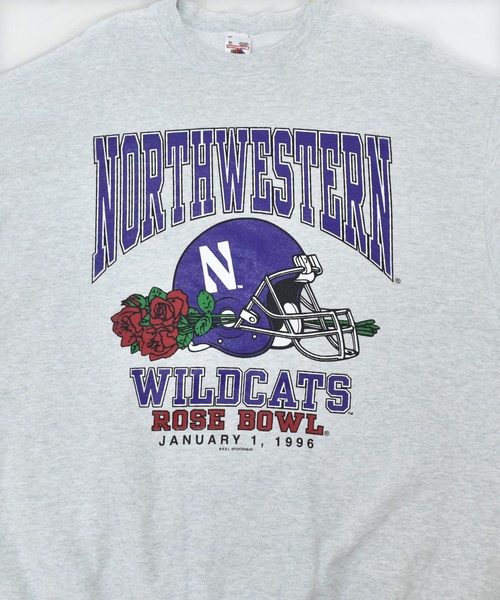 90s USA製 ボロ Rose Bowl ローズボール プリントスウェット