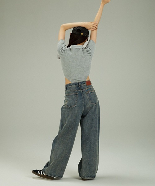 JEANASIS（ジーナシス）の「【Les Fleurs】ポロボディースーツ/127722（ポロシャツ・レディース・グレー/ブラック・FREE）」の22枚目の写真