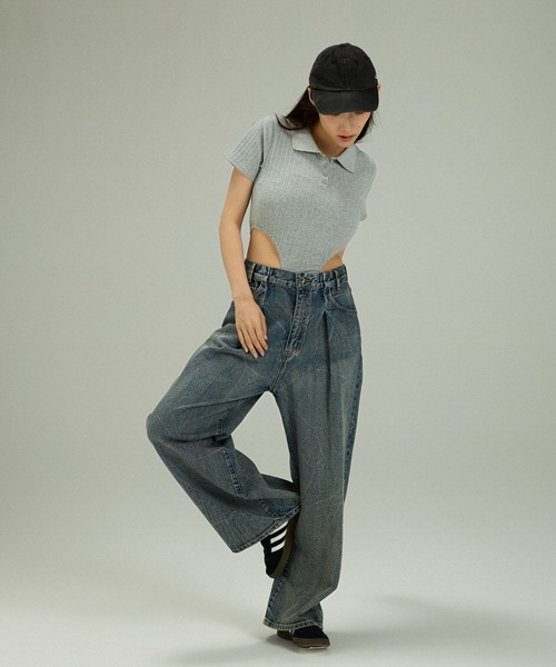 JEANASIS（ジーナシス）の「【Les Fleurs】ポロボディースーツ/127722（ポロシャツ・レディース・グレー/ブラック・FREE）」の20枚目の写真