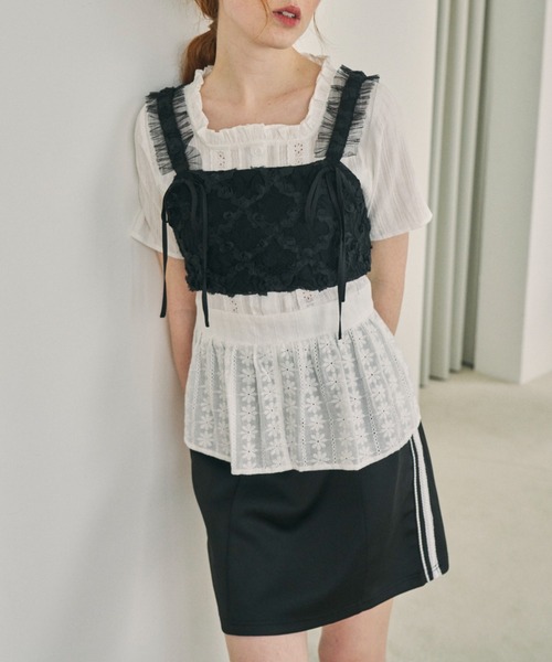 セール】lace line mini skirt/サイドラインミニスカート