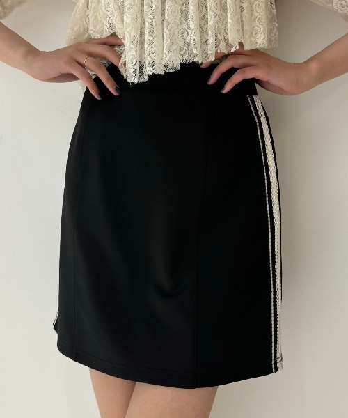セール】lace line mini skirt/サイドラインミニスカート