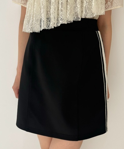 idem（イデム）の「lace line mini skirt/サイドラインミニスカート（スカート・レディース・ブラック・FREE）」の12枚目の写真
