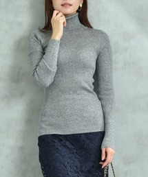 毛混＊ラメリブタートルプルオーバー