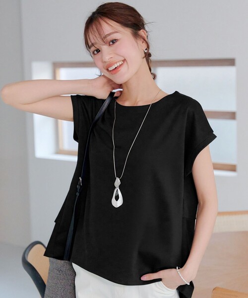 Tiaclasse(ティアクラッセ)の「【UVカット・吸水速乾】 “きれい見え” バックペプラムトップス(Tシャツ/カットソー・レディース・ネイビー/グレイッシュベージュ/ブラック・XL/XXL)」の8枚目の写真