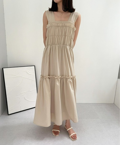 mic by Olu.(ミックバイオルドット)の「【ZOZOTOWN限定】スラブシャーリングワンピース(ワンピース・レディース・アイボリー/レッド/ブラック・FREE)」の5枚目の写真