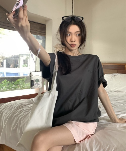 Mela（メラ）の「RIBBON BIG TEE（Tシャツ/カットソー・レディース・ダークグレー/ホワイト・FREE）」の20枚目の写真