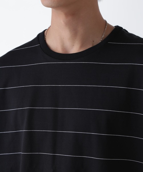 NANO universe(ナノユニバース)の「リラックスボーダーTシャツ 半袖(Tシャツ/カットソー・メンズ・ブラック/ライトグレー/ベージュ系その他・M/L/XL)」の15枚目の写真