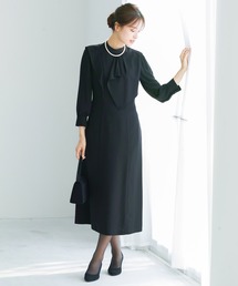 WHITE JOOLA | 【洗濯機で洗える！接触冷感！2WAYストレッチ！防シワ加工！】慶事・弔事で使える喪服！ドレープデザイン細見えワンピース(ワンピース)