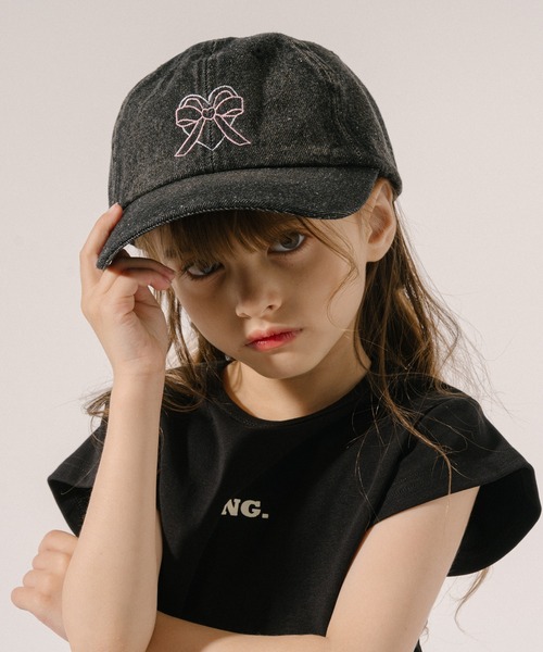 URBAN CHERRY(アーバンチェリー)の「ハートリボン刺繍デニムキャップ(キャップ・キッズ・ブラック/ブルー・FREE)」の16枚目の写真