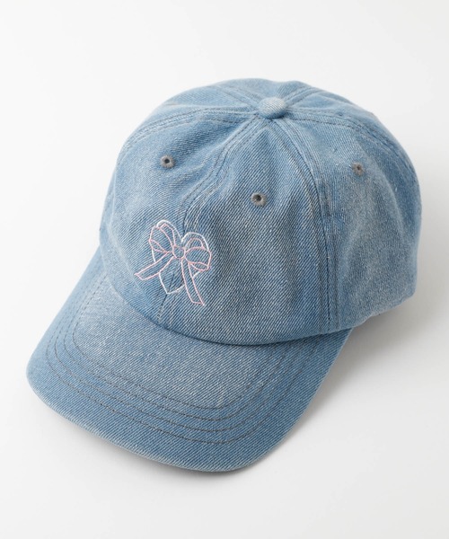URBAN CHERRY(アーバンチェリー)の「ハートリボン刺繍デニムキャップ(キャップ・キッズ・ブラック/ブルー・FREE)」の5枚目の写真