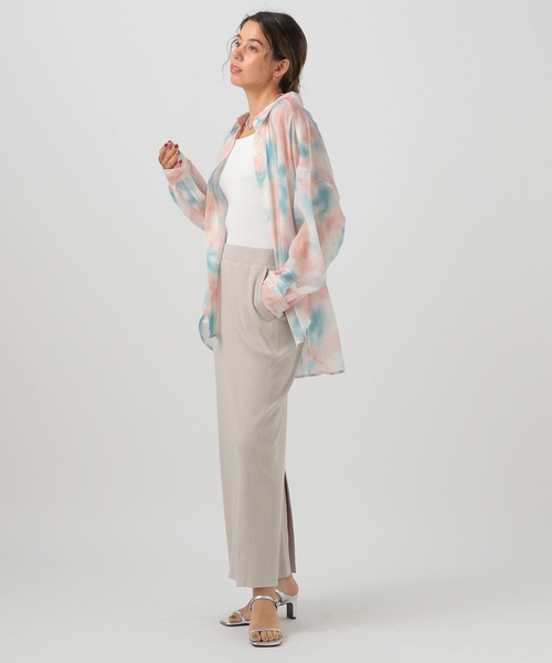 BAYFLOW（ベイフロー）の「[しなやかでやわらかな肌触り]ニュアンスパターンシャツ（シャツ/ブラウス・レディース・ピンク/グリーン/グレー・FREE）」の14枚目の写真