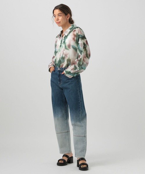 BAYFLOW（ベイフロー）の「[しなやかでやわらかな肌触り]ニュアンスパターンシャツ（シャツ/ブラウス・レディース・ピンク/グリーン/グレー・FREE）」の15枚目の写真