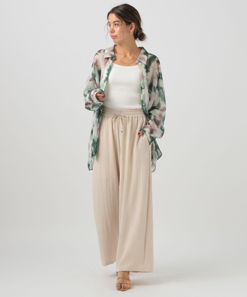 BAYFLOW（ベイフロー）の「[しなやかでやわらかな肌触り]ニュアンスパターンシャツ（シャツ/ブラウス・レディース・ピンク/グリーン/グレー・FREE）」の16枚目の写真