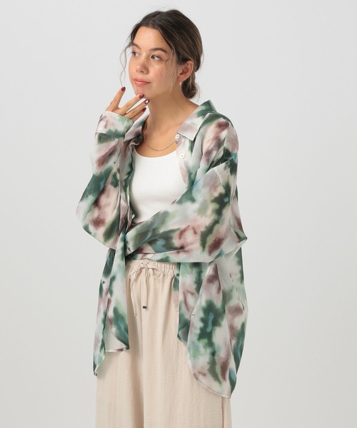 BAYFLOW（ベイフロー）の「[しなやかでやわらかな肌触り]ニュアンスパターンシャツ（シャツ/ブラウス・レディース・ピンク/グリーン/グレー・FREE）」の19枚目の写真