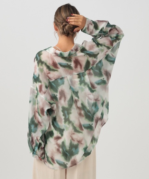 BAYFLOW（ベイフロー）の「[しなやかでやわらかな肌触り]ニュアンスパターンシャツ（シャツ/ブラウス・レディース・ピンク/グリーン/グレー・FREE）」の21枚目の写真