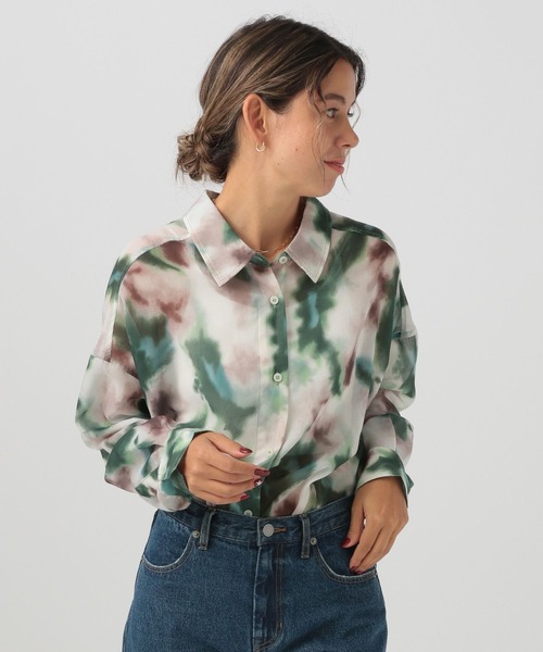 BAYFLOW（ベイフロー）の「[しなやかでやわらかな肌触り]ニュアンスパターンシャツ（シャツ/ブラウス・レディース・ピンク/グリーン/グレー・FREE）」の22枚目の写真