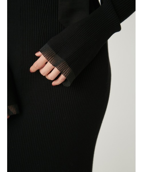 FRAY I.D（フレイアイディー）の「オフショルリボンリブニット