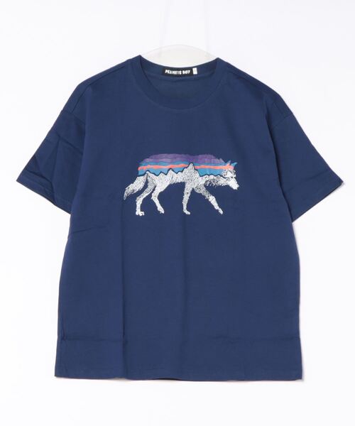 PEANUTS BOY(ピーナッツボーイ)の「【PEANUTS BOY】プリントTシャツ(Tシャツ/カットソー・レディース・ネイビー/ピンク・SMALL)」の1枚目の写真